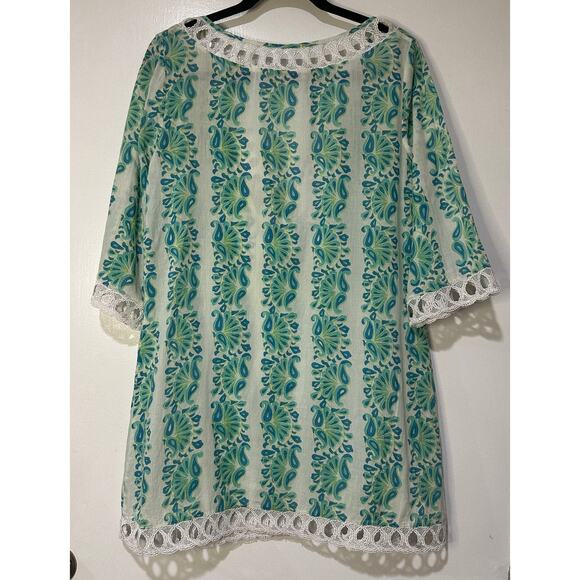 Calypso Christiane Celle Women's Size 2 Cotton Tunic Cover Up Top Vintage Multi - Picture 9 of 13